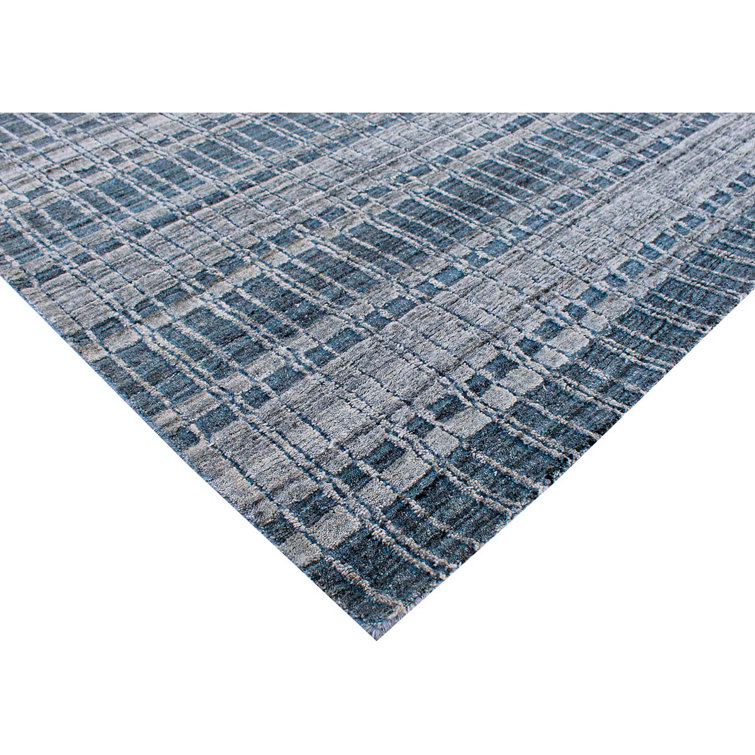 Bokara Rug Co., Inc. HandKnotted HighQuality Light Blue and Silver